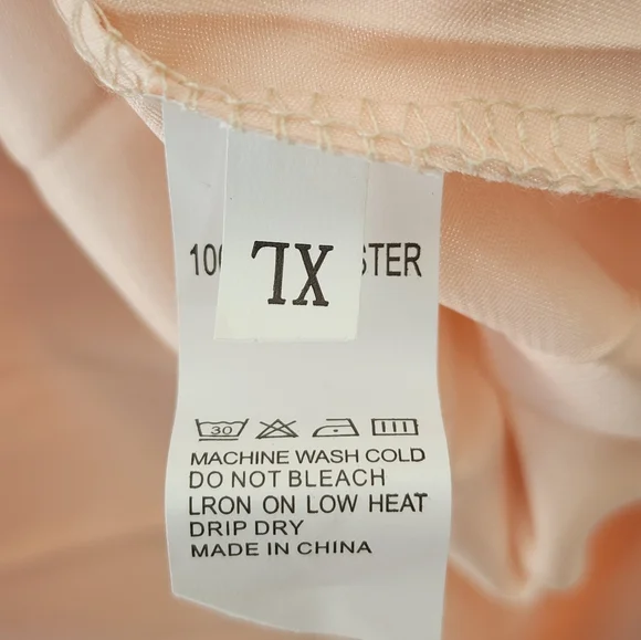 Rose pink pleated deep v-neck maxi dress, XL - Picture 6 of 8